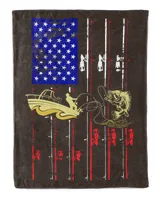 Personalized Vintage Fishing US Flag