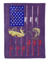 Personalized Vintage Fishing US Flag