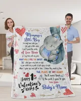 Personalized Valentine gifst for Mom fromCute Baby Elephant boy ,  1st Valentine's day Gift  for Newmom