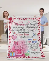 Baby Blanket, Valnetine Gift for New Mom, Happy Valentine Gifs, Valentine Gift for Wife from Pig Baby Girl