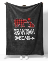 Red Plaid Grandma Bear Christmas Pajama Matching Family Gift T-Shirt