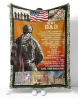 Veteran Father's Day Gifts, To My Dad Quilt Fleece Blanket