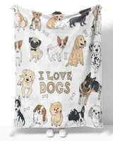 I Love Dogs Blanket - Pet Love Blanket