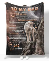 Father's Day Gifts, To My Dad Father Papa Pop Dady Quilt Fleece Blanket