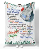 Personalized Hi MOMMY AND DADDY Elephant Cute Baby Boy ,  1st Chritmas Gift from Grandma and baby for Newmom, First Christmas gifts.