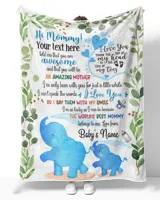 Personalized Hi Mommy and daddy Cute Baby Elephant boy ,  Gift  for Newdad, Baby Shower Gifts