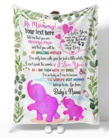 Personalized Hi Mommy and daddy Cute Baby Elephant Girl ,  Gift  for Newdad, Baby Shower Gifts