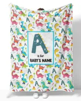 Personalized Kids Dinosaur Blanket, Custom Blanket, Kids Blanket with Name, Fleece Blanket Custom, Sherpa Blanket, Dinosaur Blanket Boys