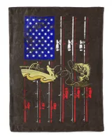 Personalized Vintage Fishing US Flag