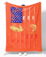 Personalized Vintage Fishing US Flag