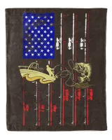 Personalized Vintage Fishing US Flag