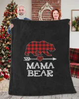 Mama Bear Christmas Pajama Red Plaid Buffalo Family Gift T-Shirt