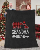 Red Plaid Grandma Bear Christmas Pajama Matching Family Gift T-Shirt