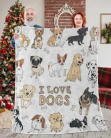 I Love Dogs Blanket - Pet Love Blanket