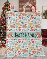 Personalized Kids Dinosaur Blanket, Custom Blanket, Kids Blanket with Name, Fleece Blanket Custom, Sherpa Blanket, Dinosaur Blanket Boys