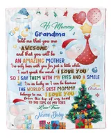 New Mom Gift From Grandma and baby | Merry Christmas | Daddy  and baby | Fleece Blanket