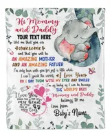 Personalized Hi MOMMY and daddy Cute Baby Elephant girl ,  Gift  for Newmom.