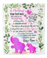 Personalized Hi Mommy and daddy Cute Baby Elephant Girl ,  Gift  for Newdad, Baby Shower Gifts
