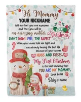 TIHATA® Blanket Personalized Name, Gift for 1st baby newborn and newmom Christmas Gift