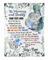 Personalized Hi MOMMY and daddy Cute Baby Elephant boy ,  Gift  for Newmom, Baby Shower Gifts