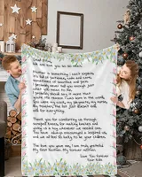 Blanket with lovely letter for mother