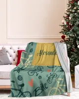 Personalized Blanket With Name For Cyclist