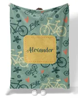 Personalized Blanket With Name For Cyclist