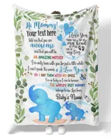 Personalized Hi Mommy and daddy Cute Baby Elephant boy ,  Gift  for Newdad, Baby Shower Gifts