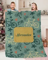 Personalized Blanket With Name For Cyclist