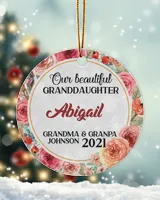 DH Personalized Granddaughter Christmas Ornaments, Ornaments for Girls, Children's Christmas Ornament, Grand Child Ornament