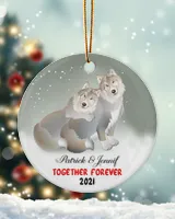 RD Personalized Couples Anniversary Ornament, Wolf Couples Ornament, wedding ornament, Newlywed Ornament, Wilderness couples ornament