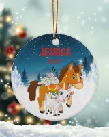 RD Personalized Cat Horse Rabbit Goat Christmas Ornaments Kids Christmas Ornaments, Personalized Farm Animals Ornament