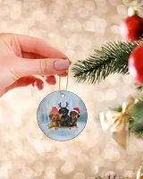 Dachshunds Christmas Circle Ornament