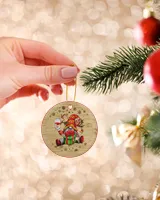 Wine Christmas Circle ornament