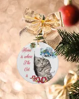 Christmas Ornaments - Home is where the cat is