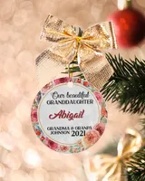 DH Personalized Granddaughter Christmas Ornaments, Ornaments for Girls, Children's Christmas Ornament, Grand Child Ornament