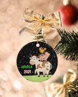 RD Personalized Cow Chicken Pig Christmas Ornaments Kids Christmas Ornaments, Farm Animals Ornament
