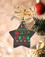 Merry Christmas Wool Motifs Ornament - Holiday Home