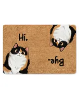 Personalized Hi Bye Cute Peeking Fluffy Cat Housewarming Gift For Cat Lover QTCAT0802DMA3