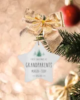 First Christmas as Grandparents With Name and Year | Newlywed Couple | First-time Parents | Engagement, Miss to Mrs, Couples Gift, Wedding| Christmas Ornament | Pine Tree Ornaments