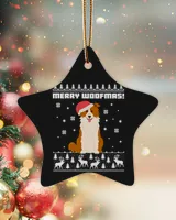 Border Collie Dog Merry Woofmas Ornament