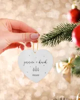 Christmas Engaged With Name and Date | Engagement, Miss to Mrs, Couples Gift, Wedding | Christmas Ornaments | Pine Tree Ornaments