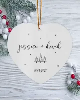 Christmas Engaged With Name and Date | Engagement, Miss to Mrs, Couples Gift, Wedding | Christmas Ornaments | Pine Tree Ornaments