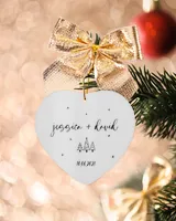 Christmas Engaged With Name and Date | Engagement, Miss to Mrs, Couples Gift, Wedding | Christmas Ornaments | Pine Tree Ornaments