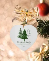 Family Christmas With Family's Name, Names of Members And Year- Custom Family Name Tree Keepsake - Family Ornament| Christmas Ornament | Pine Tree Ornaments