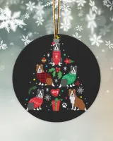 Border Collie Christmas Ornament Ornament