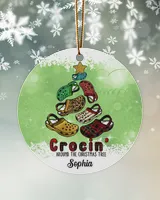 RD Personalized Crocin Around The Christmas Tree Ornament, Funny Christmas Gift, Crocs, Crocs Sandal Christmas Ornament