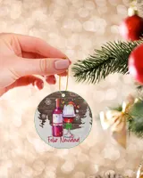 Wine Feliz Navidad Ornament