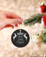 Jesus is the reason for the season, Snowflakes reindeer Ornament - Circle