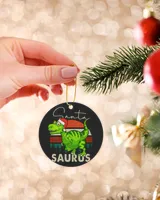 Santasaurus Christmas Ornament - Circle